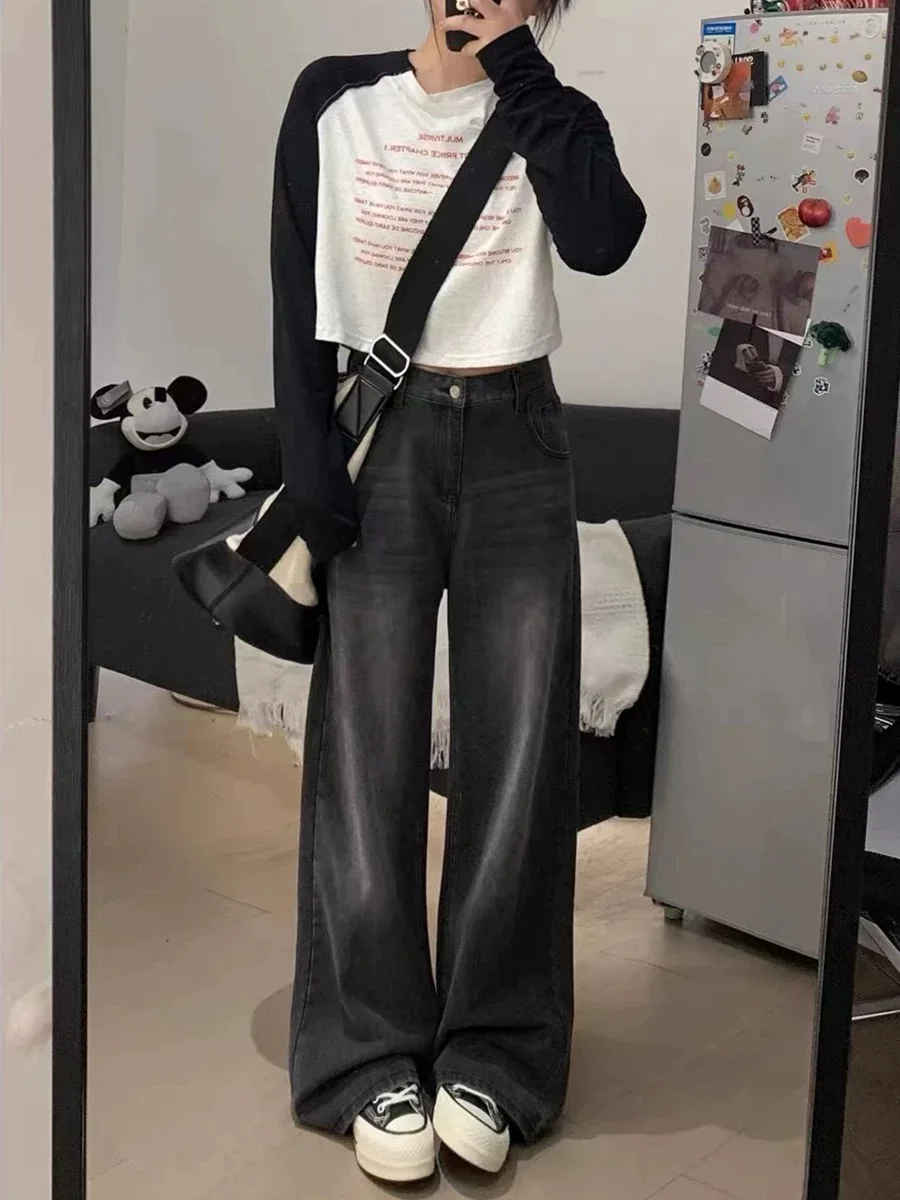 High Waist Straight Leg Jeans Women's Spring Autumn plus Size Loose Slimming Floor Length Pants Pear Shape Body Retro Style
High Waist Straight Leg Jeans Women's Spring Autumn plus Size Loose Slimming Floor Length Pants Pear Shape Body Retro Style