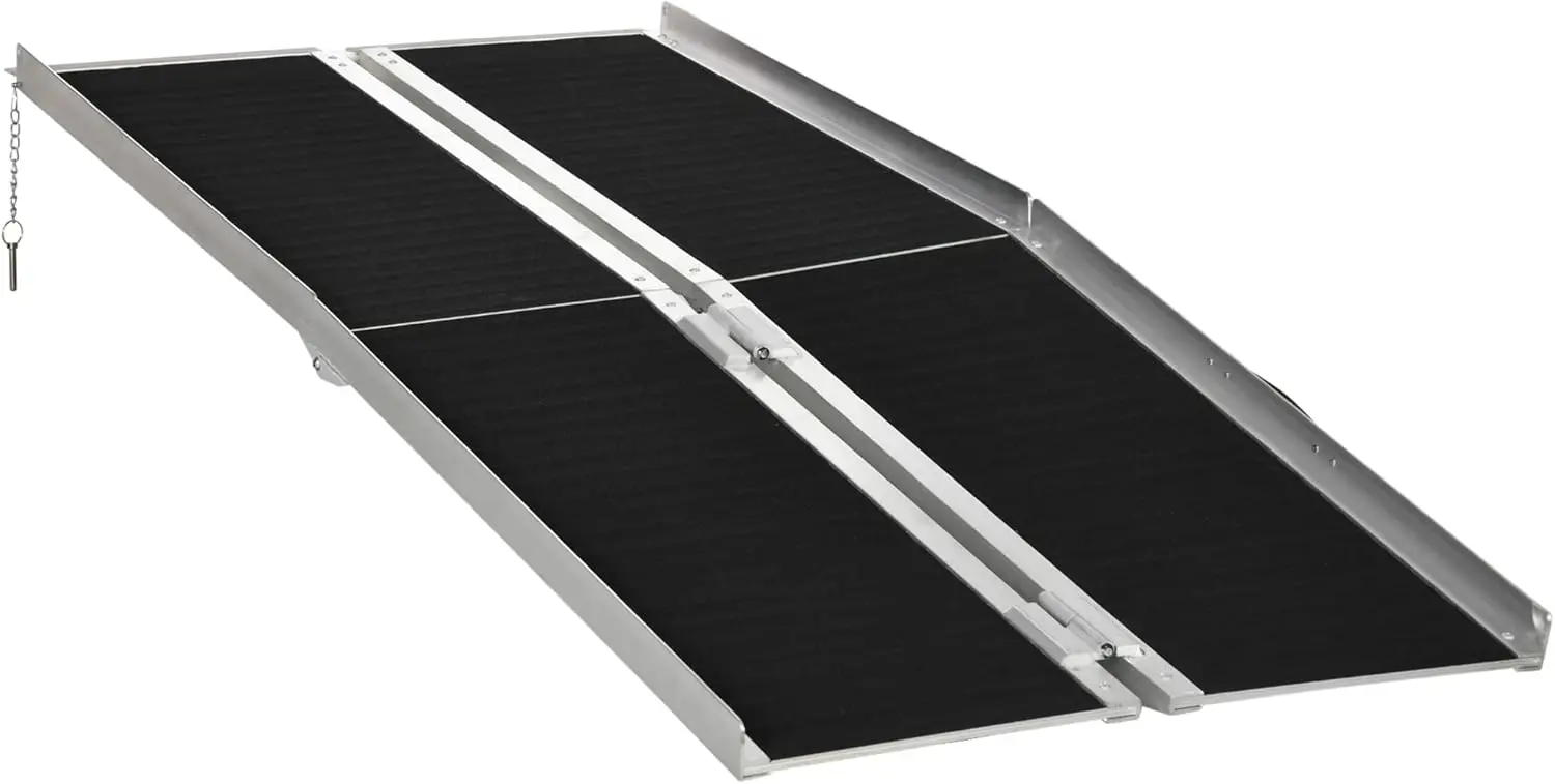 6FT Folding Aluminum Wheelchair Ramp with Non-Slip Surface, 594lbs Capacity for Home and Doorways
6FT Folding Aluminum Wheelchair Ramp with Non-Slip Surface, 594lbs Capacity for Home and Doorways