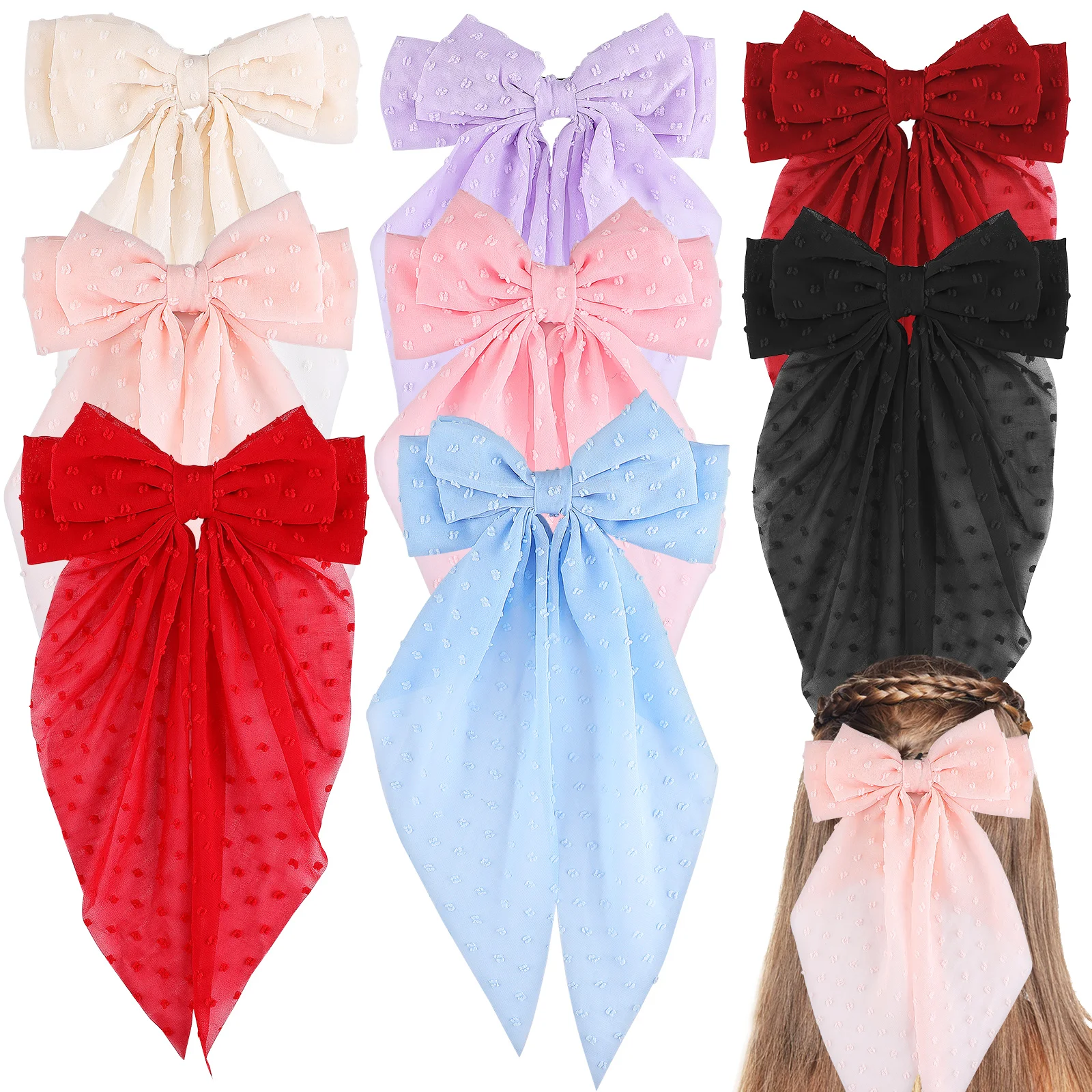 8 Pcs Hairpin Cute Chiffon Clips for Women Girls Bulk Big Birthday Long Hair Accessories Bows Hair Bow Teens Pin
8 Pcs Hairpin Cute Chiffon Clips for Women Girls Bulk Big Birthday Long Hair Accessories Bows Hair Bow Teens Pin