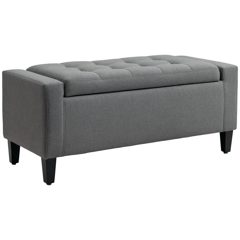 Storage Ottoman, Linen Upholstered Storage Bench with Lift Top and Button Tufted for Living Room, Gray
Storage Ottoman, Linen Upholstered Storage Bench with Lift Top and Button Tufted for Living Room, Gray
