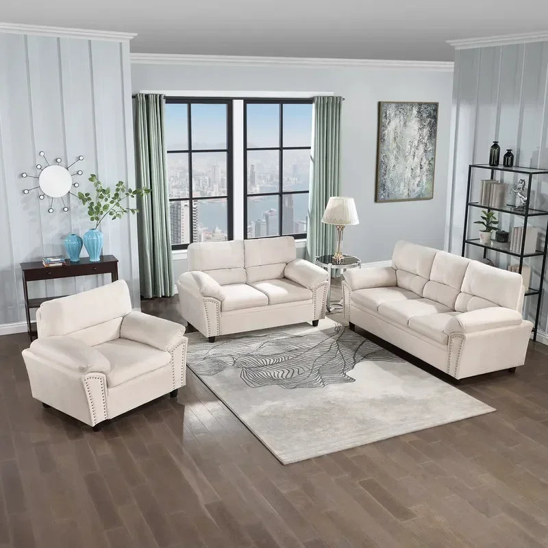Beige Set1+2+3 Sofa Velvet Cloud couch Easy to assemble Soft and comfortable for Living Room, Bedroom, Office
Beige Set1+2+3 Sofa Velvet Cloud couch Easy to assemble Soft and comfortable for Living Room, Bedroom, Office