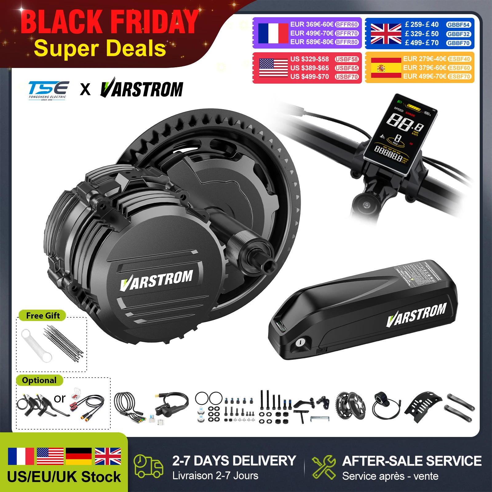 Tongsheng TSDZ8 750W TSDZ16 1000W TSDZ2B 500W 36V 250W Mid Drive Motor Electric Bike Conversion Kit eBike Engine with 48VBattery
Tongsheng TSDZ8 750W TSDZ16 1000W TSDZ2B 500W 36V 250W Mid Drive Motor Electric Bike Conversion Kit eBike Engine with 48VBattery