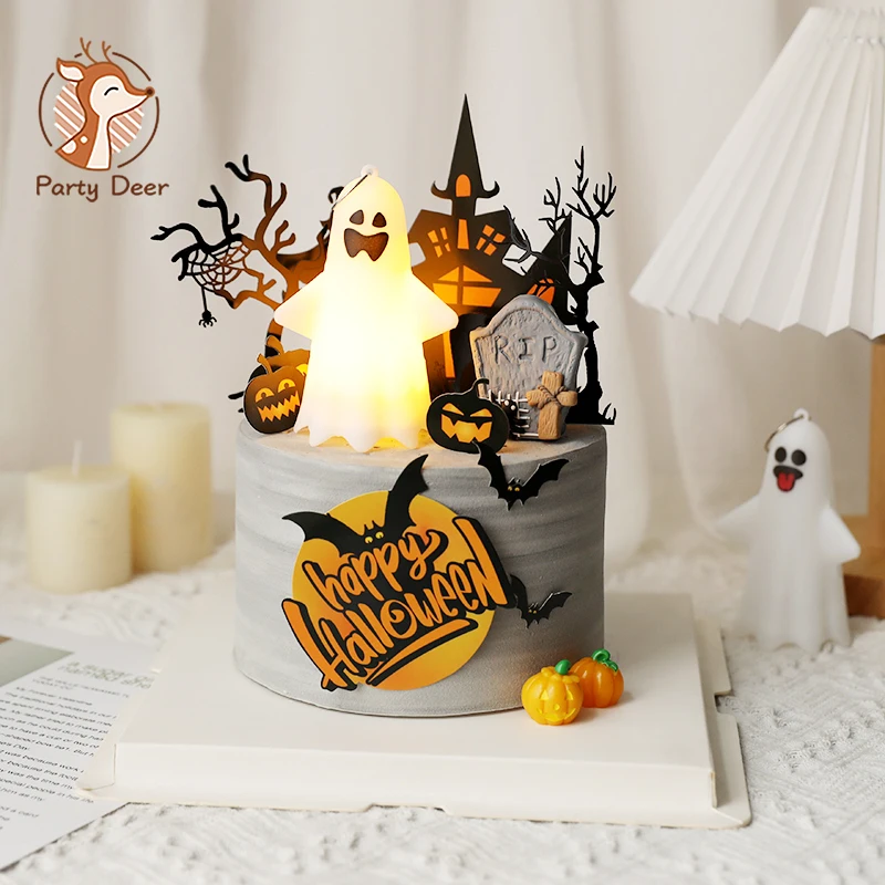 Glowing ghost Happy Halloween Theme Castle Cake Grimace Bat Witch Children Kids Cake Topper Insertion Supplies Decoration
Glowing ghost Happy Halloween Theme Castle Cake Grimace Bat Witch Children Kids Cake Topper Insertion Supplies Decoration