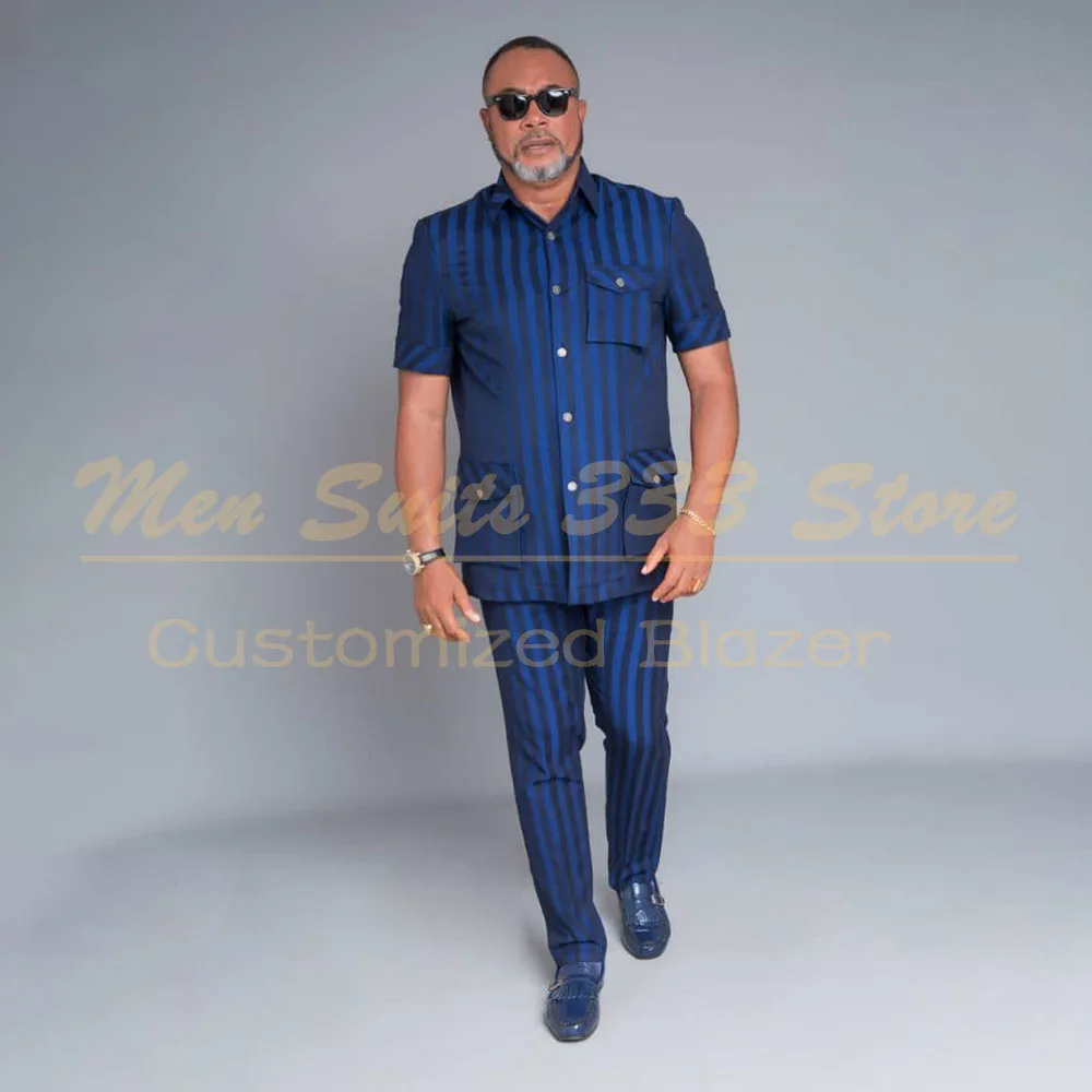 KSDN Elegant Short Sleeve Men's Suits Single Breasted Stand Lapep Slim Fit High Quality 2 Piece Jacket Pants Outfits Costume
KSDN Elegant Short Sleeve Men's Suits Single Breasted Stand Lapep Slim Fit High Quality 2 Piece Jacket Pants Outfits Costume