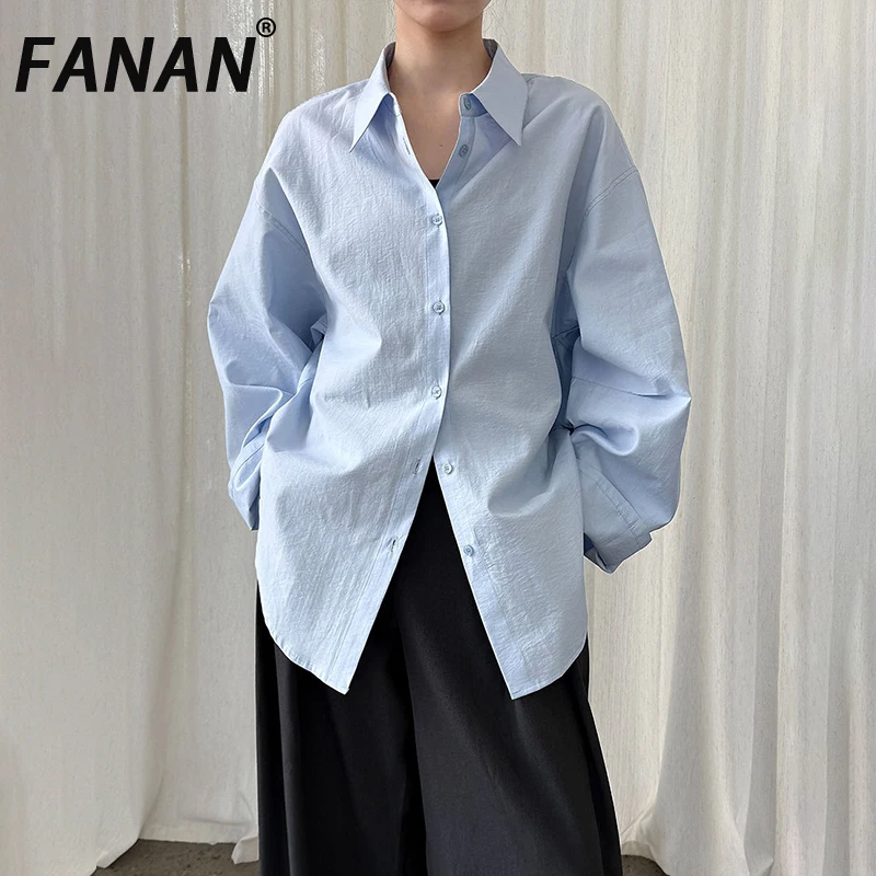 FANAN Temperament Loose Shirts For Women Lapel Single Breasted Long Sleeve Office Lady Blouses Fashion Tops 2025 Autumn New
FANAN Temperament Loose Shirts For Women Lapel Single Breasted Long Sleeve Office Lady Blouses Fashion Tops 2025 Autumn New