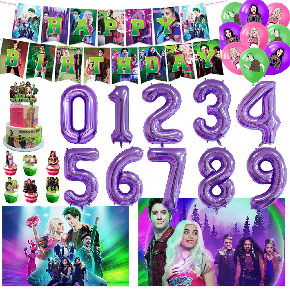 Disney Zombie High School Birthday Party Decorations Backdrop Banner Number Latex Balloon Cake Topper Baby Shower Party Supplies
Disney Zombie High School Birthday Party Decorations Backdrop Banner Number Latex Balloon Cake Topper Baby Shower Party Supplies