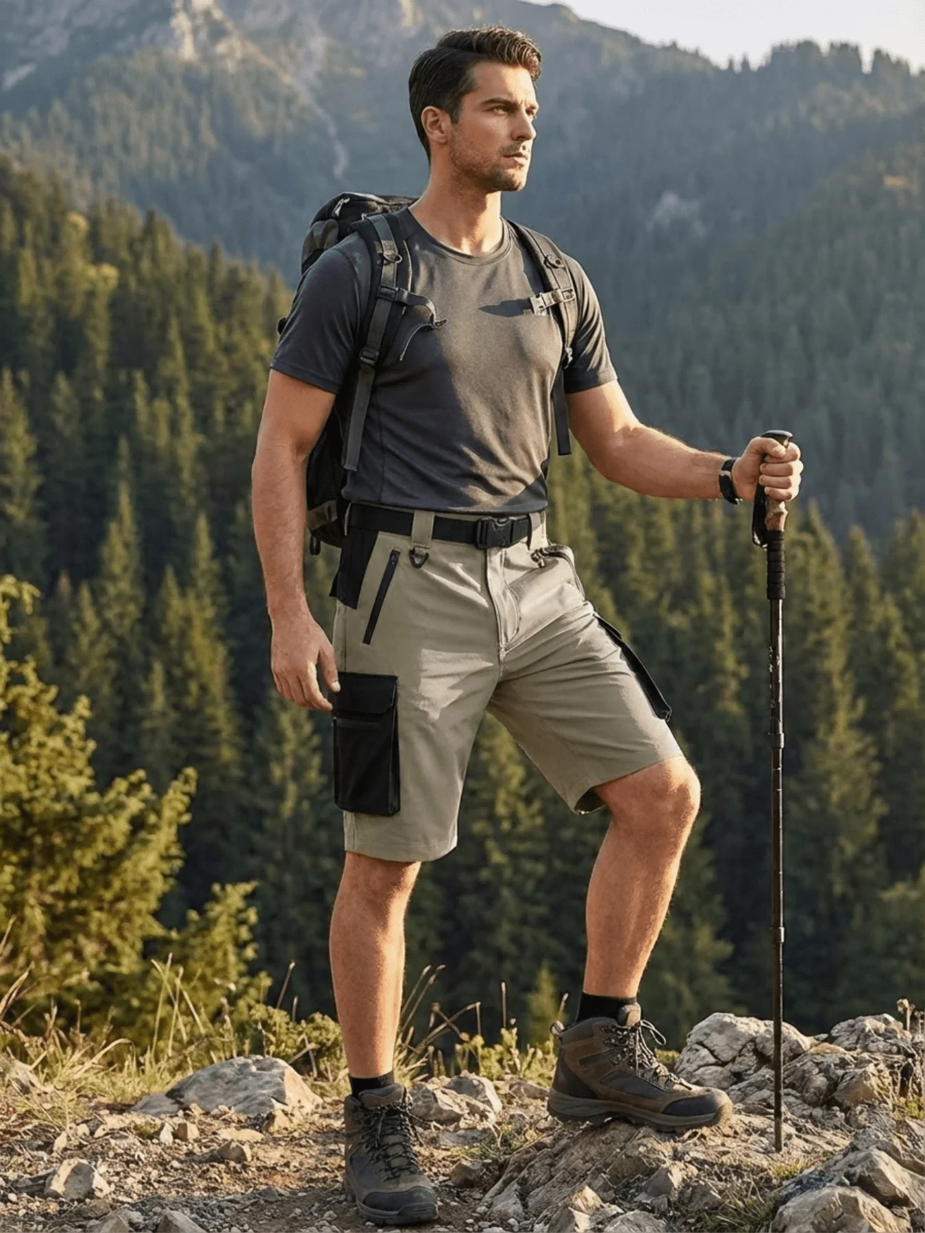 Mens Utility Cargo Shorts Lightweight Quick-Dry Breathable With Zippered Pockets Durable Fabric In Black Gray Khaki
Mens Utility Cargo Shorts Lightweight Quick-Dry Breathable With Zippered Pockets Durable Fabric In Black Gray Khaki