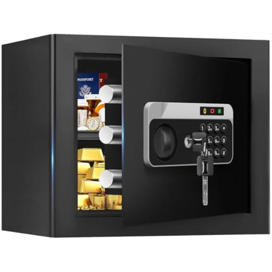 Safe Box Fireproof Waterproof, Digital Security Safes for Home Use Fire and Water Proof with Combination Lock, Alarm System and