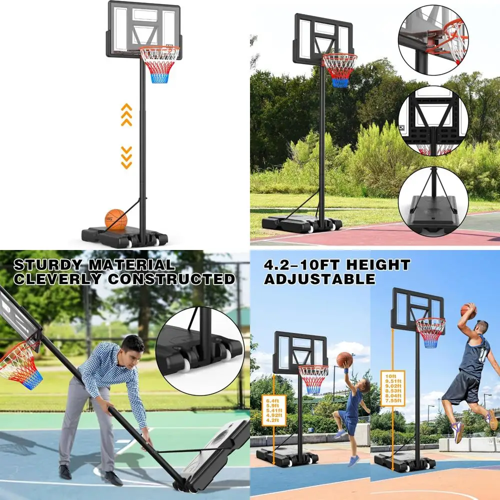 Adjustable Height Basketball Hoop for Indoor and Outdoor Use - Suitable for All Ages, Portable 44" Long Rim for Youth and Adults
Adjustable Height Basketball Hoop for Indoor and Outdoor Use - Suitable for All Ages, Portable 44" Long Rim for Youth and Adults
