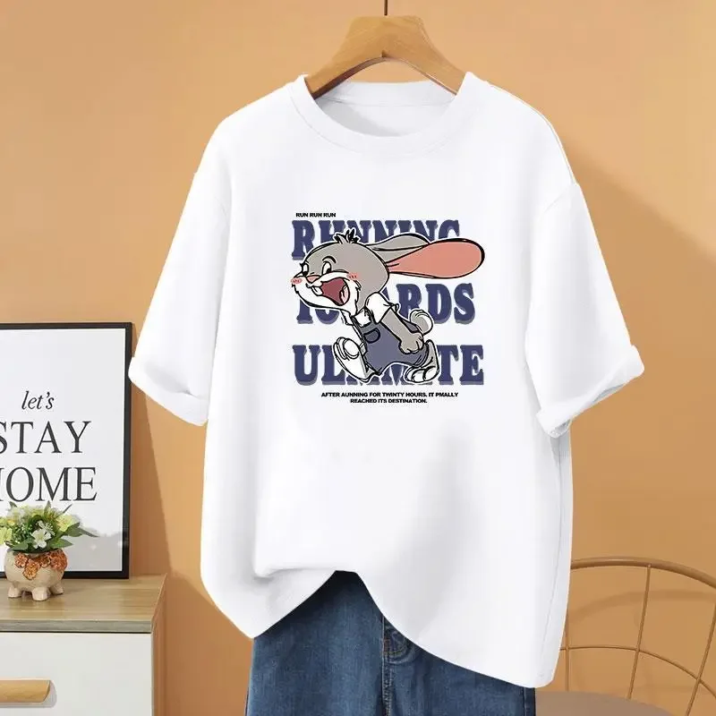 Summer Cartoon Printed Loose Short Sleeve Top Tee Women's Clothing 100% Cotton Fashion Casual T-shirt
Summer Cartoon Printed Loose Short Sleeve Top Tee Women's Clothing 100% Cotton Fashion Casual T-shirt