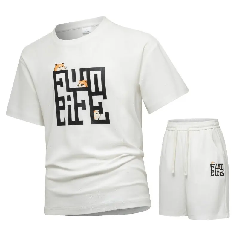 Summer New Printed Outdoor Sports Fitness Short Sleeve T-shirt Set For Men Loose Sports Quick Drying Breathable Two-Piece Set
Summer New Printed Outdoor Sports Fitness Short Sleeve T-shirt Set For Men Loose Sports Quick Drying Breathable Two-Piece Set
