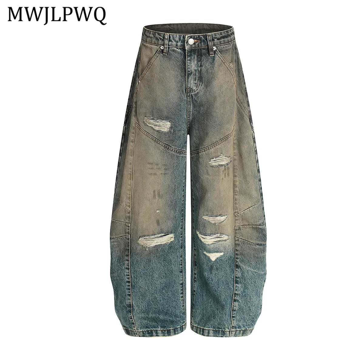 MWJLPWQ Men's American Destroyed Washed Jeans Street Style Distress Design 2025 Autumn Hiphop Machete Wide-Leg Pants New 20924
MWJLPWQ Men's American Destroyed Washed Jeans Street Style Distress Design 2025 Autumn Hiphop Machete Wide-Leg Pants New 20924