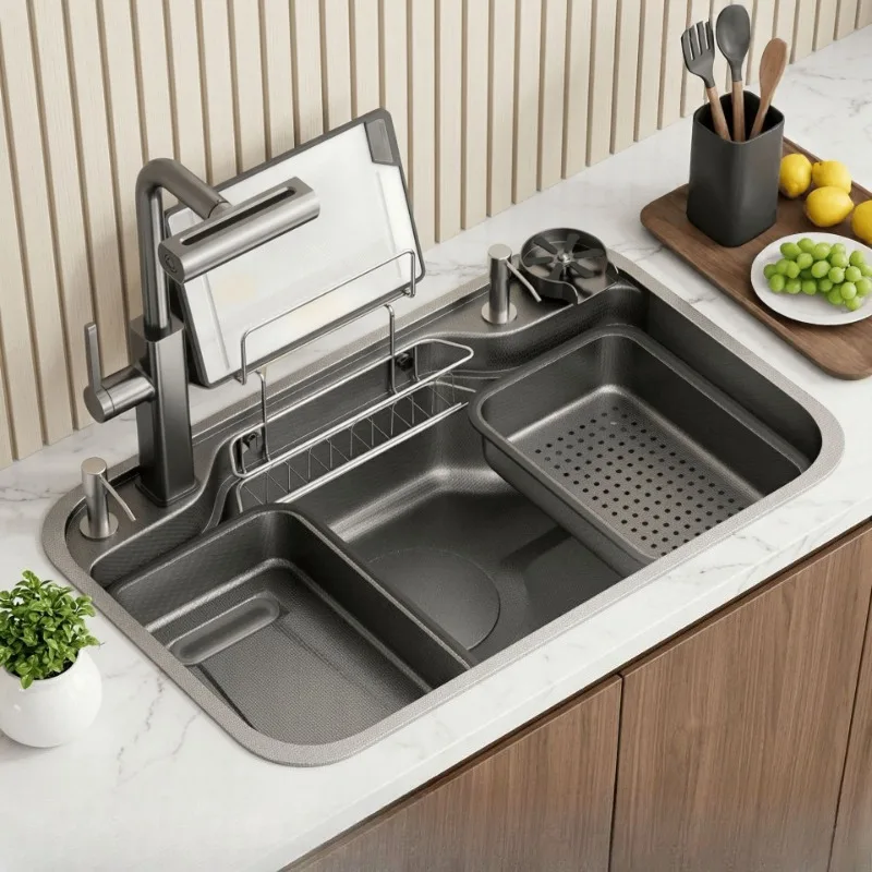 SUS304 Stainless Kitchen Sink Japanese Single Bowl Nano Thickened Prep Farmhouse UnderSink Bathtub Clean Combo Kitchen Sink
SUS304 Stainless Kitchen Sink Japanese Single Bowl Nano Thickened Prep Farmhouse UnderSink Bathtub Clean Combo Kitchen Sink