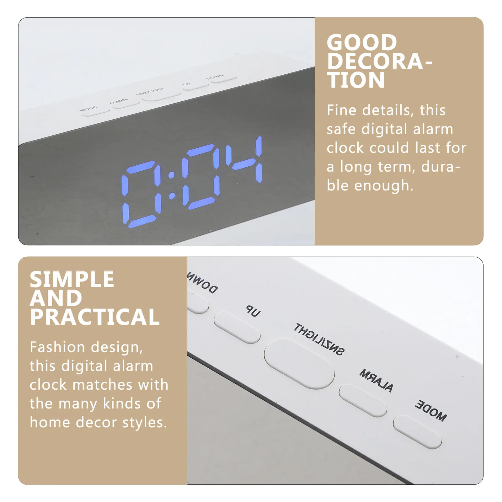 Electronic Mirror Alarm Clock LED Desktop Bedroom Large Digital Sleeping Screen Child Sturdy Delicate High Performance
Electronic Mirror Alarm Clock LED Desktop Bedroom Large Digital Sleeping Screen Child Sturdy Delicate High Performance