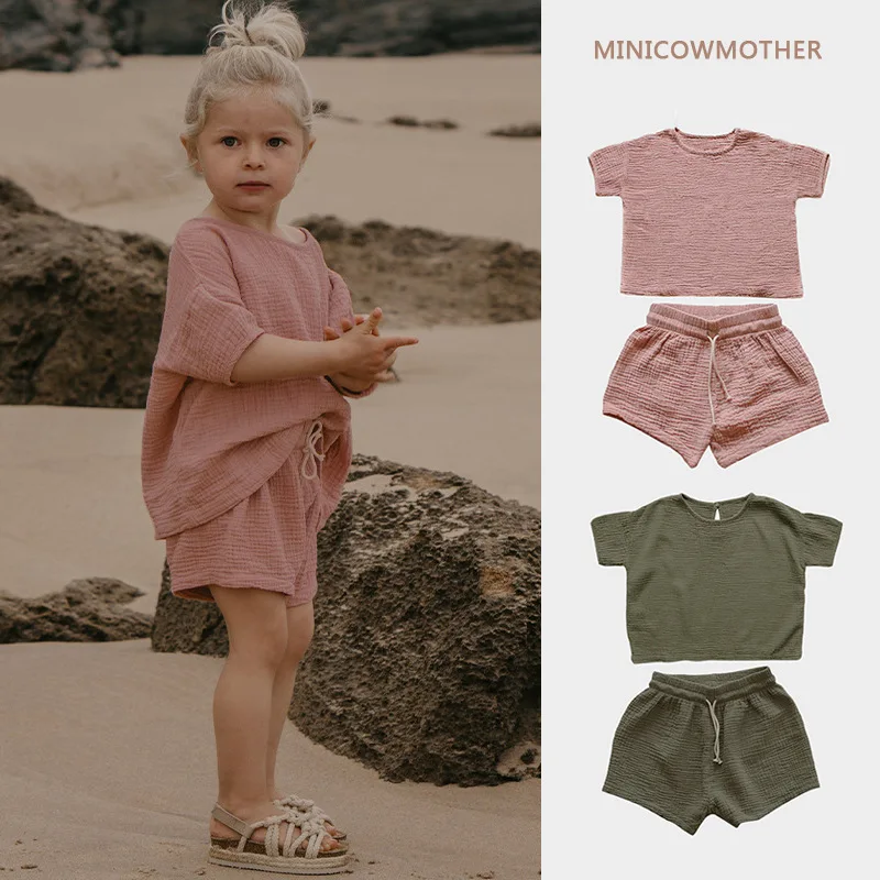 Baby Short Sleeve Leisure Set Summer Pure Cotton Skin Breathable Home Pajamas for Children
Baby Short Sleeve Leisure Set Summer Pure Cotton Skin Breathable Home Pajamas for Children