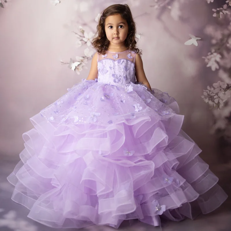 Customized Flower Girl Dress Tulle Flowers Butterfly Tiered Sleeveless For Wedding Prom Birthday Party Banquet Princess Gowns
Customized Flower Girl Dress Tulle Flowers Butterfly Tiered Sleeveless For Wedding Prom Birthday Party Banquet Princess Gowns