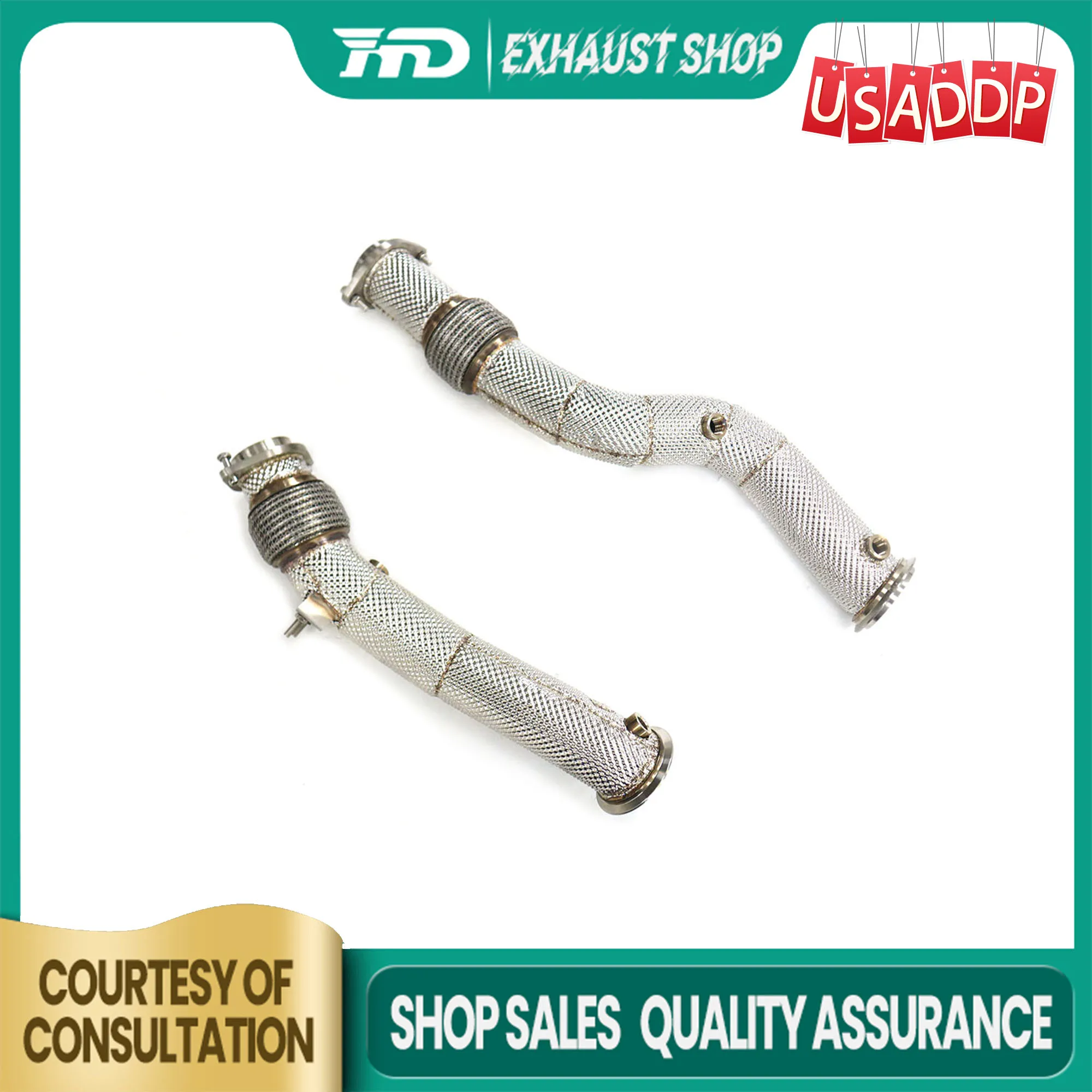 Downpipe for BMW X3M X4M F97 F98 2019-2021 Heat shields Sounds good SS304 Exhaust system Catalyst without OPF
Downpipe for BMW X3M X4M F97 F98 2019-2021 Heat shields Sounds good SS304 Exhaust system Catalyst without OPF