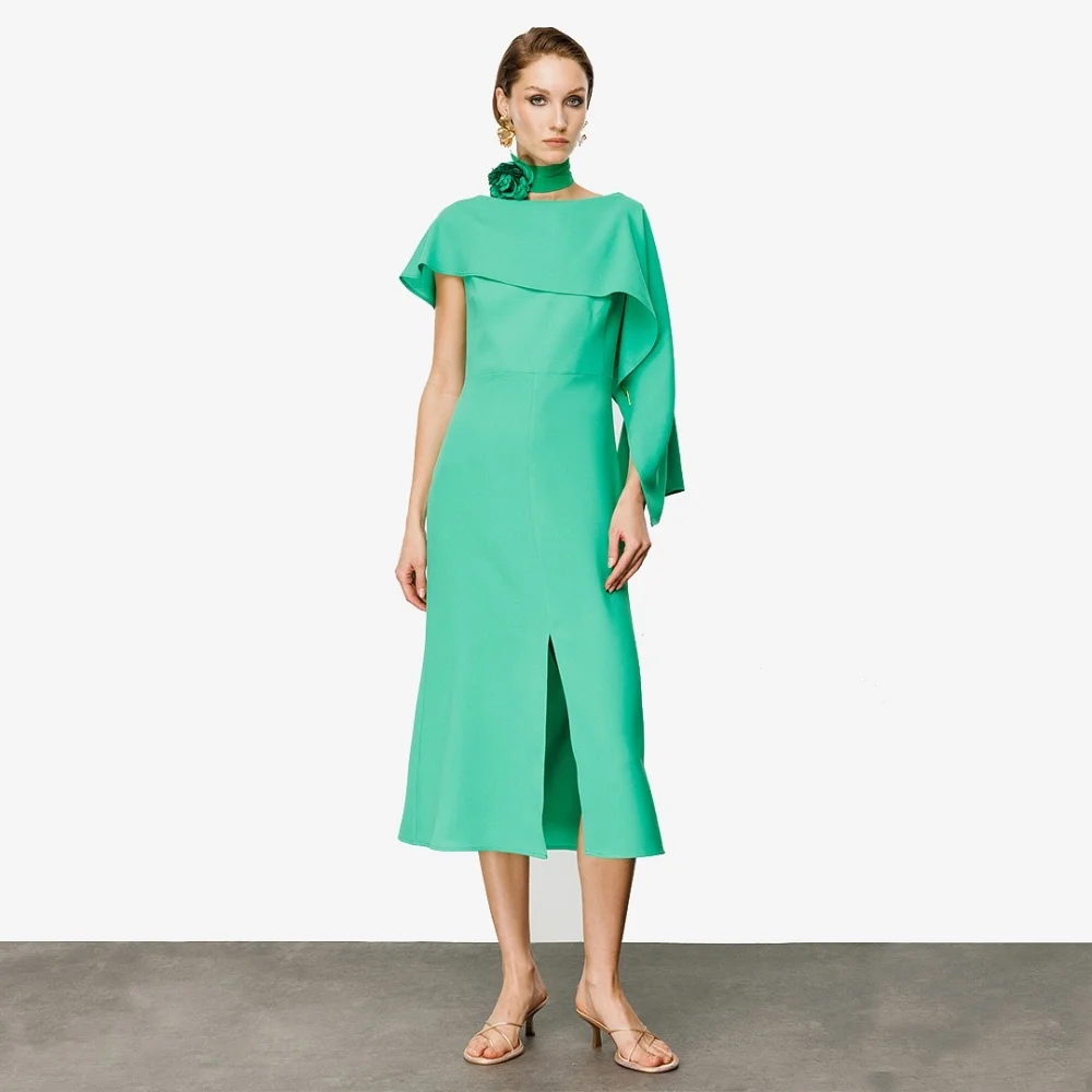 Customized Evening Jersey Draped Pleat Valentine's Day A-line Boat Neck Bespoke Occasion Gown Midi Dresses
Customized Evening Jersey Draped Pleat Valentine's Day A-line Boat Neck Bespoke Occasion Gown Midi Dresses