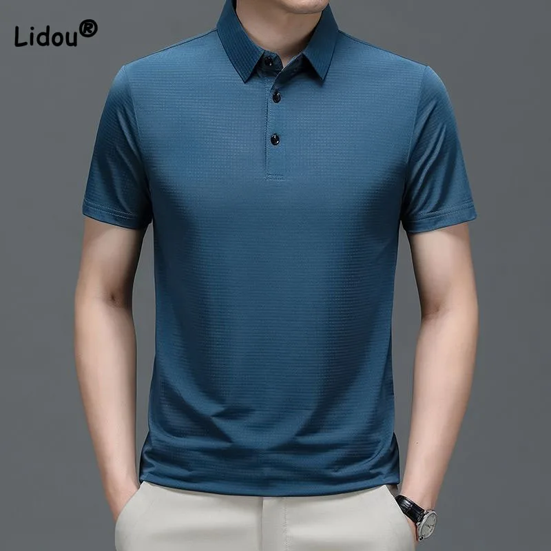 Simplicity Fashion All-match Solid Color Polo-Neck Shirt Business Office Casual Short Sleeve T-shirt Summer New Male Clothes
Simplicity Fashion All-match Solid Color Polo-Neck Shirt Business Office Casual Short Sleeve T-shirt Summer New Male Clothes