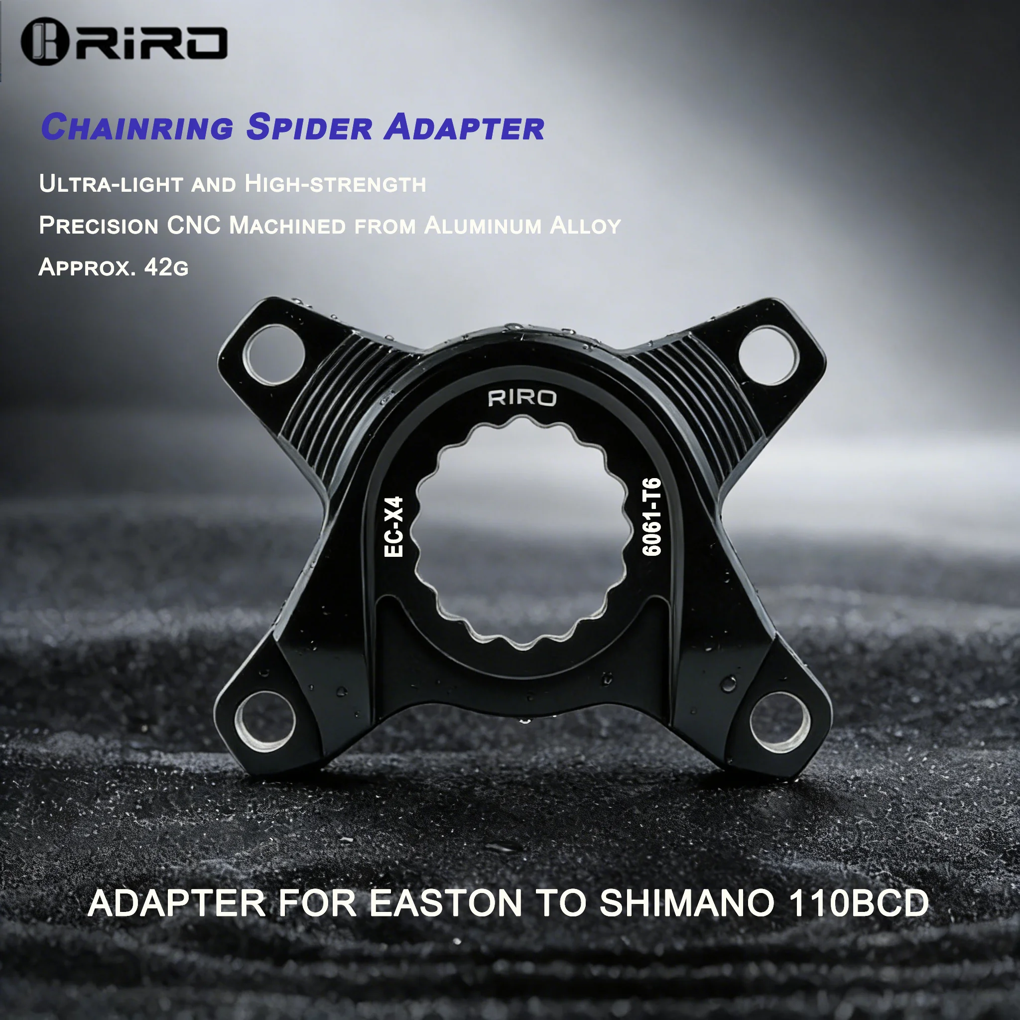 RIRO RXS Spider Adapter | Aluminum Alloy | 42G | Easton to Shimano 110BCD | DM to 110BCD & 130BCD | 4 to 5 Spiders
RIRO RXS Spider Adapter | Aluminum Alloy | 42G | Easton to Shimano 110BCD | DM to 110BCD & 130BCD | 4 to 5 Spiders