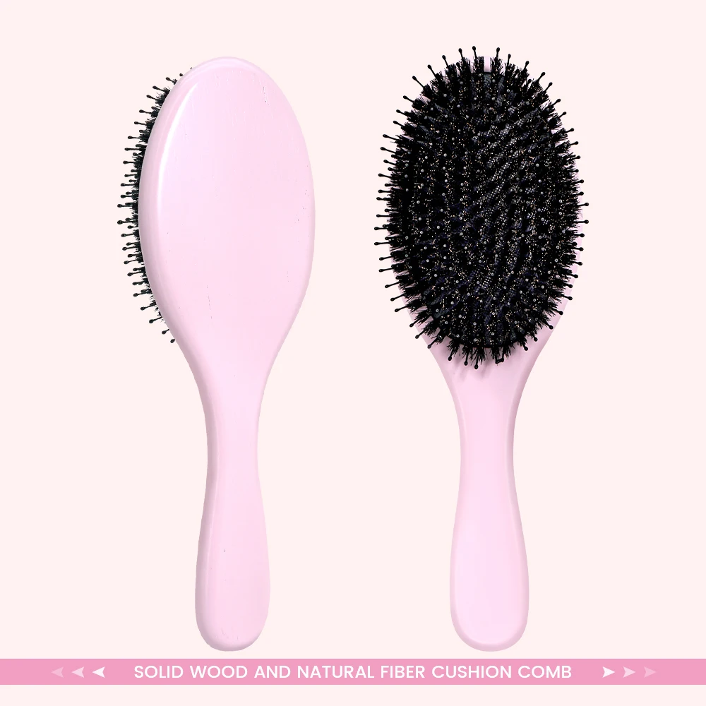 Pink Solid Beech Wood Paddle Hair Brush - Natural Fiber & Nylon Bristle Air Cushion Comb for Scalp Massage & Frizz Control
Pink Solid Beech Wood Paddle Hair Brush - Natural Fiber & Nylon Bristle Air Cushion Comb for Scalp Massage & Frizz Control