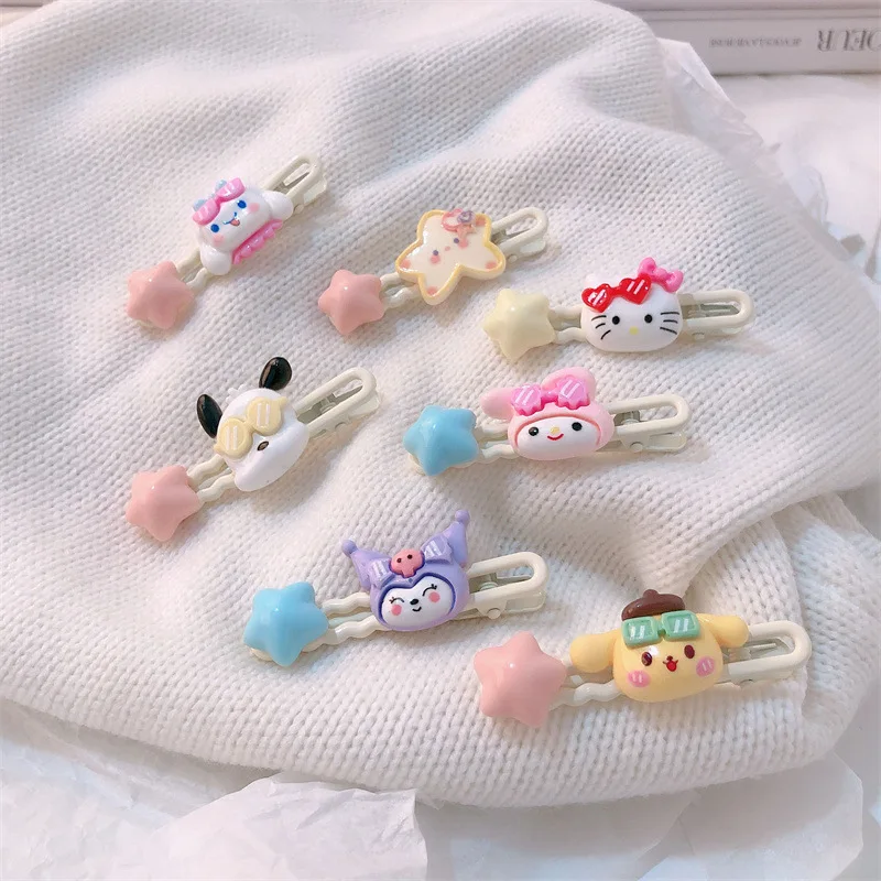 Sanrio Kawaii HelloKitty заколка для волос аниме Kuromi Cinnamoroll мультфильм студентка Школьница Дети милый красивый подарок на день рождения
Sanrio Kawaii HelloKitty заколка для волос аниме Kuromi Cinnamoroll мультфильм студентка Школьница Дети милый красивый подарок на день рождения