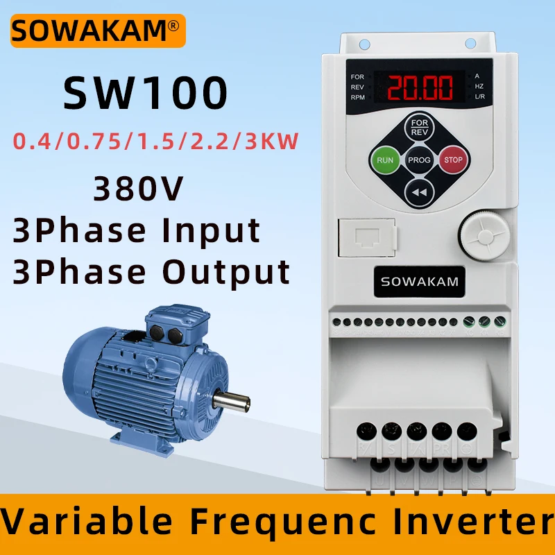 VFD Variable Frequency Drive Inverter 3 phase 380V Input and Output 0.75/3KW for 3P AC Motor Speed Control
VFD Variable Frequency Drive Inverter 3 phase 380V Input and Output 0.75/3KW for 3P AC Motor Speed Control