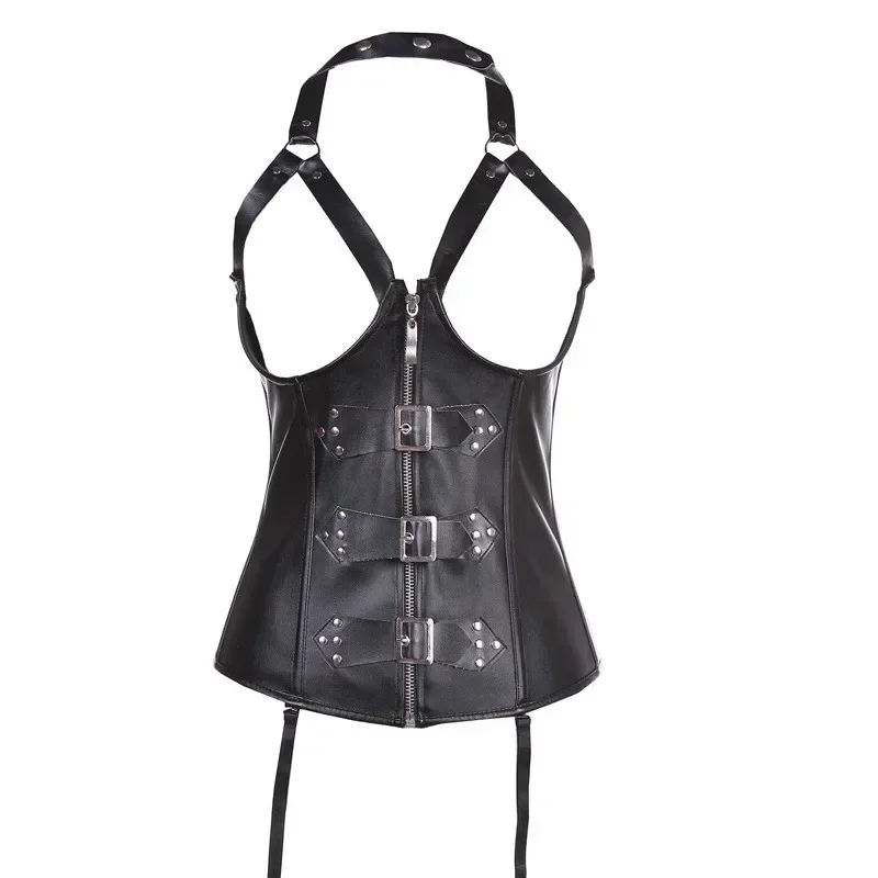 Sexy Gothic Halter Underbust Corset Women Steampunk Black PU Faux Leather Lingerie Waist Trainer Corselet Top
Sexy Gothic Halter Underbust Corset Women Steampunk Black PU Faux Leather Lingerie Waist Trainer Corselet Top