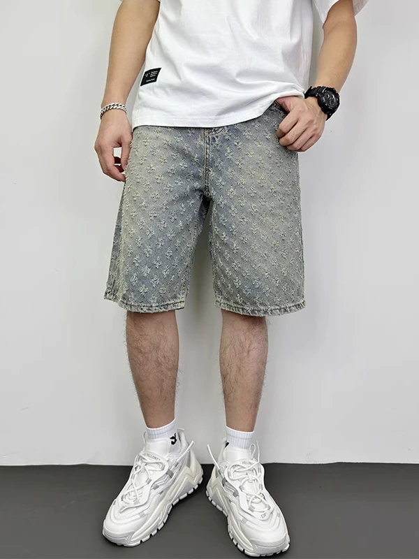Design Sensation Men's Jeans Loose Straight Leg Vintage Five-Quarter Denim Shorts High Street Floral Embroidery Summer ...
Design Sensation Men's Jeans Loose Straight Leg Vintage Five-Quarter Denim Shorts High Street Floral Embroidery Summer ...