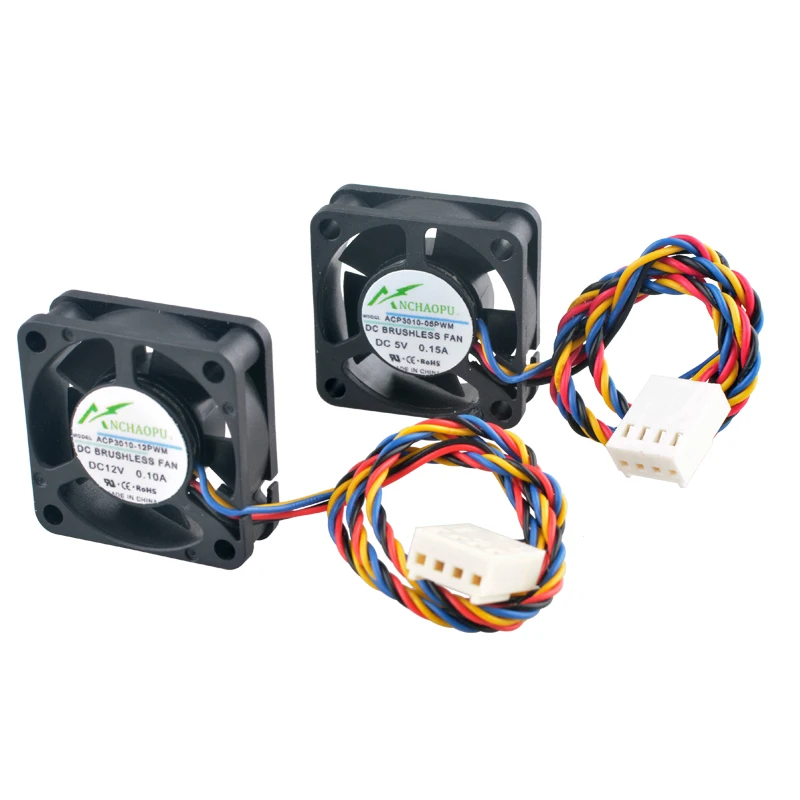 ACP3010-05PWM ACP3010-12PWM 3cm 30mm fan 30x30x10mm DC5V/12V 4-pin 8300/10000rpm Double ball bearing micro cooling fan for cpu
ACP3010-05PWM ACP3010-12PWM 3cm 30mm fan 30x30x10mm DC5V/12V 4-pin 8300/10000rpm Double ball bearing micro cooling fan for cpu