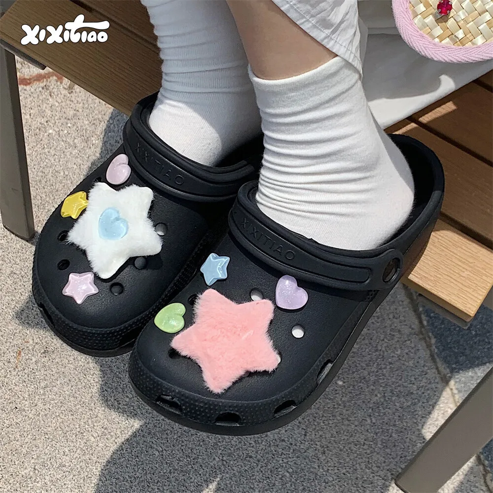 Women DIY Garden Shoes Hole Slippers Plush Star Hole Shoes Sandals Women's Casual Summer Outdoor Beach Slippers
Women DIY Garden Shoes Hole Slippers Plush Star Hole Shoes Sandals Women's Casual Summer Outdoor Beach Slippers