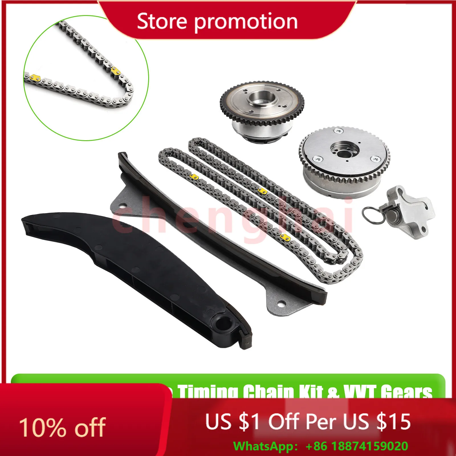 Комплект цепи ГРМ двигателя G4NH 2.0L и шестерни VVT для Hyundai Kia Elantra Soul Forte 
Комплект цепи ГРМ двигателя G4NH 2.0L и шестерни VVT для Hyundai Kia Elantra Soul Forte