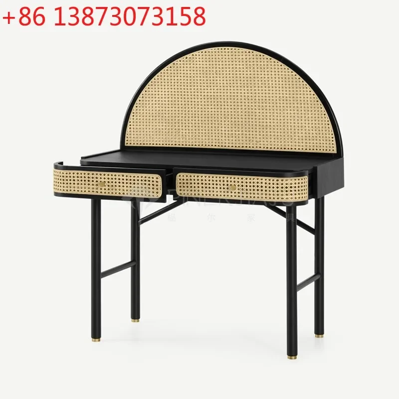 Solid wood rattan dresser makeup table homestay study desk
Solid wood rattan dresser makeup table homestay study desk