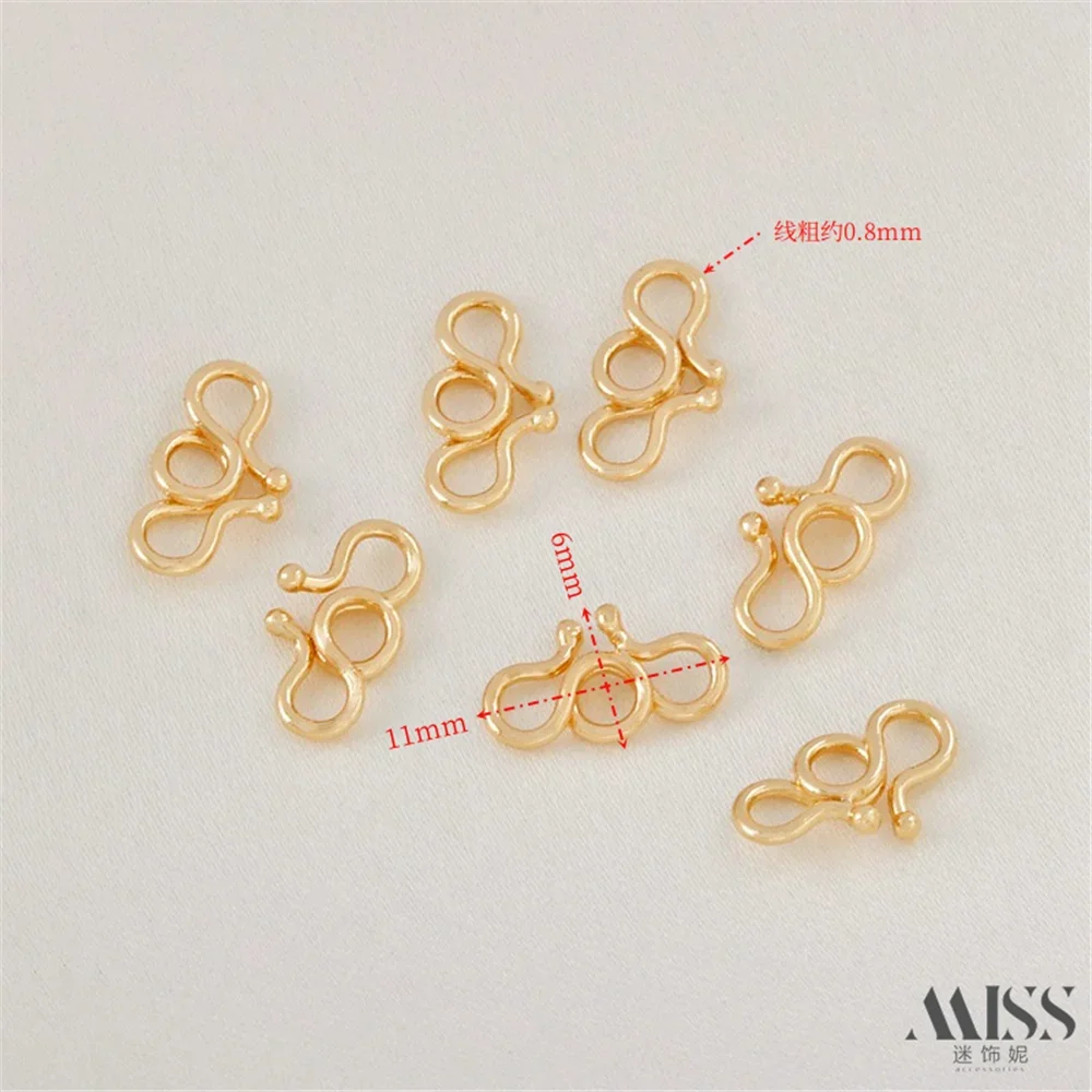 14K Gold Double Bead Gold Ingot Buckle 8-shaped Necklace Buckle Bracelet Buckle Connecting Buckle DIY Buckle Closing Accessory
14K Gold Double Bead Gold Ingot Buckle 8-shaped Necklace Buckle Bracelet Buckle Connecting Buckle DIY Buckle Closing Accessory