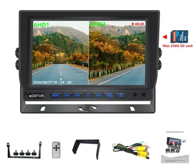 7-inch HD Truck Monitor with 2Channel Split Screen 1024*600IPS with 2CH Video Recorder Rear View Camera Parking Backup Monitor
7-inch HD Truck Monitor with 2Channel Split Screen 1024*600IPS with 2CH Video Recorder Rear View Camera Parking Backup Monitor