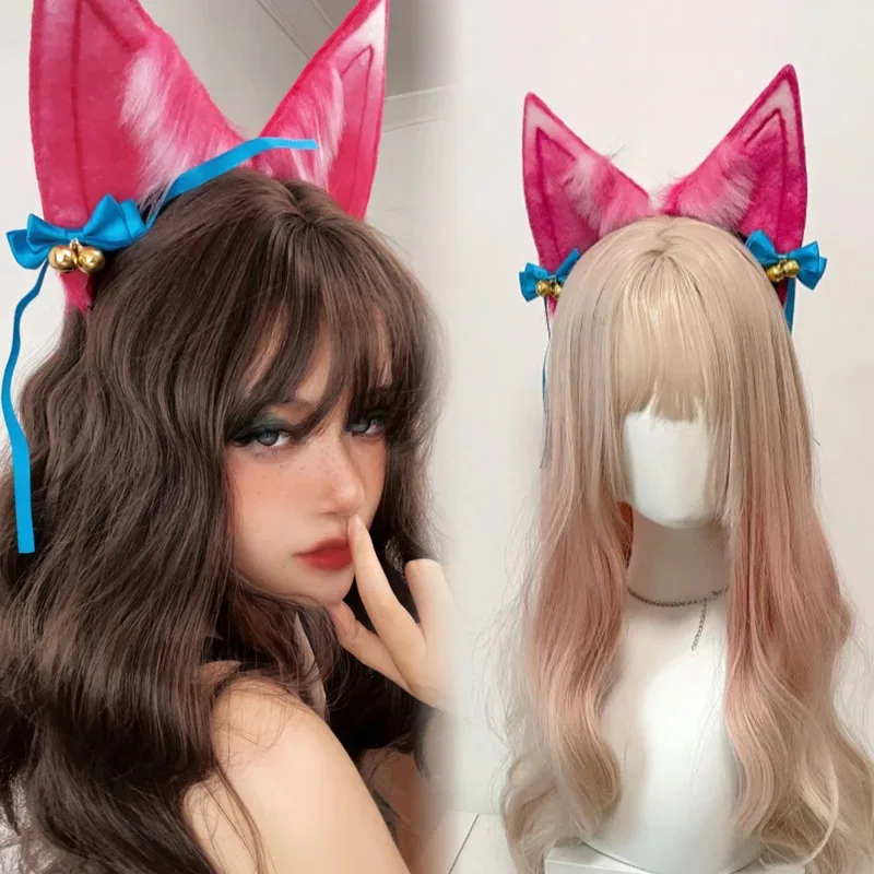 lili 123New Handmade Ahri Cosplay Headband Anime Lolita Cute Fox Ears Headdress Pink Cat Bowknot Bell Hairband Accessory
lili 123New Handmade Ahri Cosplay Headband Anime Lolita Cute Fox Ears Headdress Pink Cat Bowknot Bell Hairband Accessory
