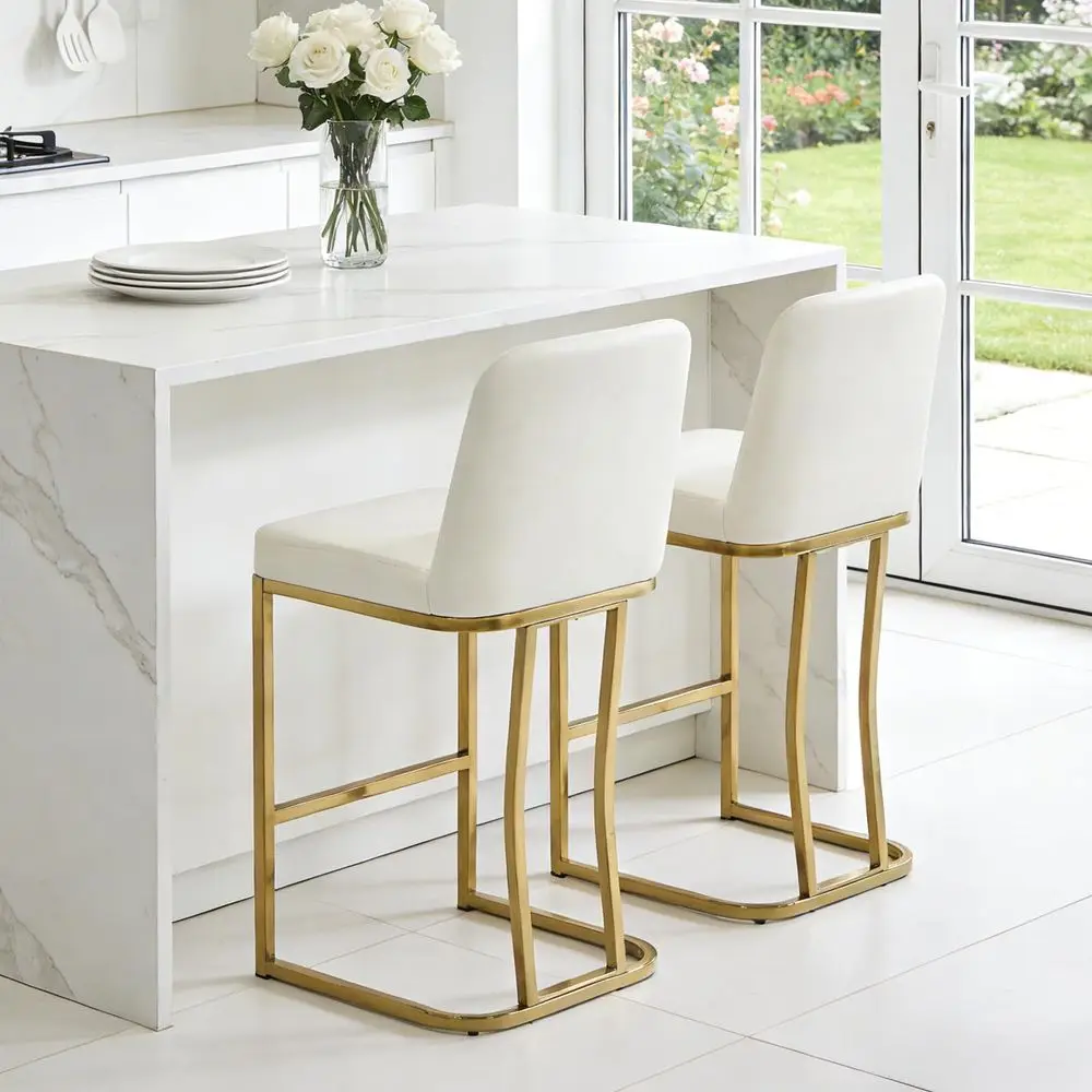 and Gold Bar Stools Set of 2, 24 Velvet Counter Height Barstools with Backs, Modern Armless Island Bar Chairs for Kitchen, Dini
and Gold Bar Stools Set of 2, 24 Velvet Counter Height Barstools with Backs, Modern Armless Island Bar Chairs for Kitchen, Dini