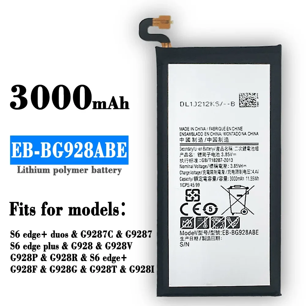 EB-BG928ABE Replacement Battery For Samsung Galaxy S6 Edge+ / S6 Edge+ Duos G9287C G9287 G928 Phone Batteries +Tool
EB-BG928ABE Replacement Battery For Samsung Galaxy S6 Edge+ / S6 Edge+ Duos G9287C G9287 G928 Phone Batteries +Tool