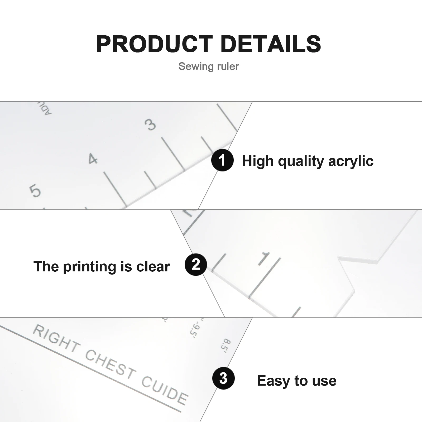 Acrylic Ruler Round-neck Calibration Tool Transparent Sewing Guide Fabric Cutting Quilting Supplies Accessories Durable High
Acrylic Ruler Round-neck Calibration Tool Transparent Sewing Guide Fabric Cutting Quilting Supplies Accessories Durable High