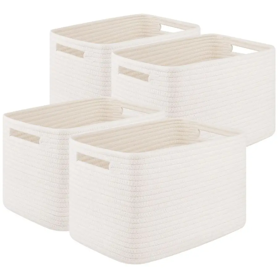 Корзины для организации, тканые декоративные корзины для полок, книг, полотенец и одежды, ящики для хранения игрушек из хлопчатобумажной веревки, 12,7 x 9 шт.
Корзины для организации, тканые декоративные корзины для полок, книг, полотенец и одежды, ящики для хранения игрушек из хлопчатобумажной веревки, 12,7 x 9 шт.