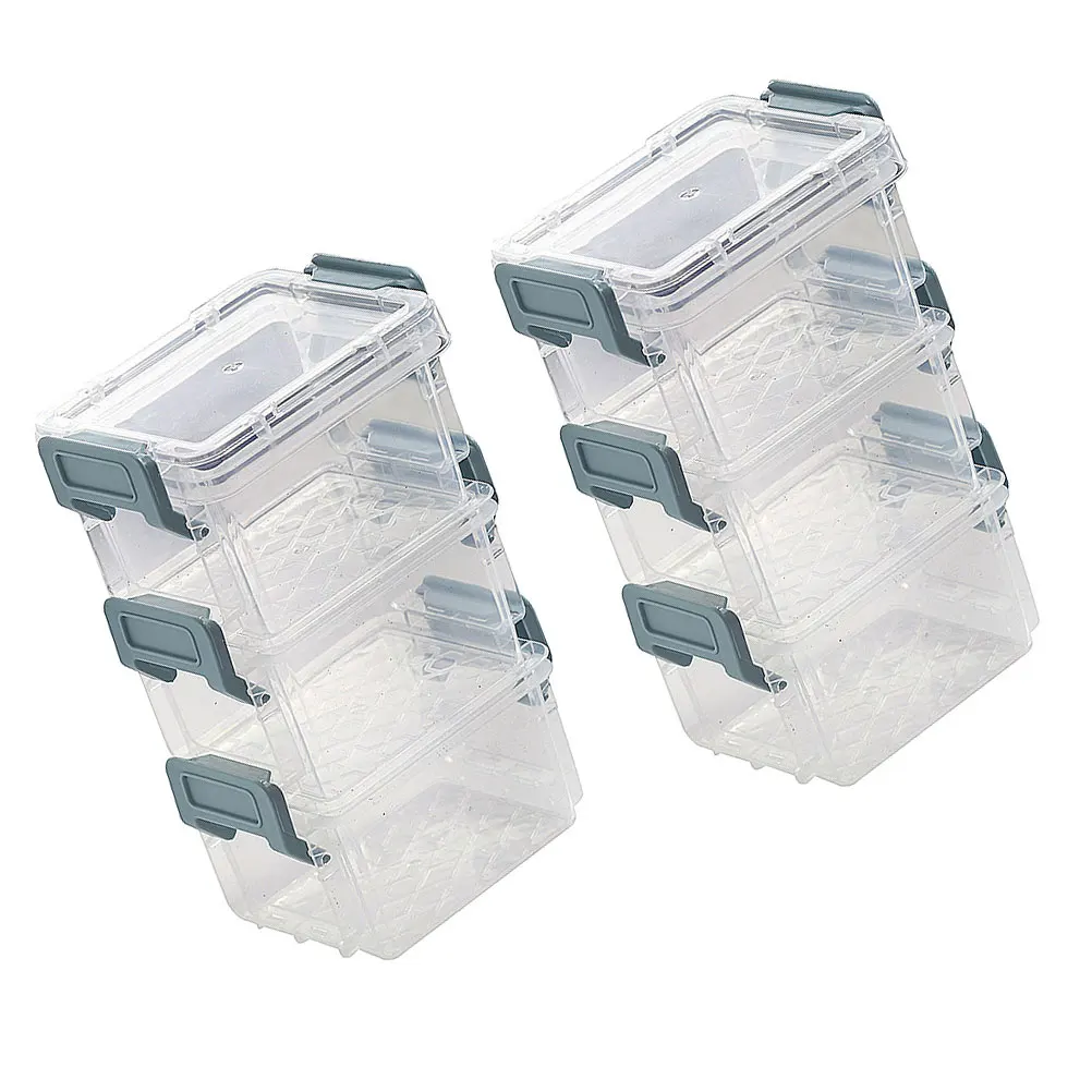 6 pcs Clear Storage Boxes Plastic Desktop Organizer Stackable Jewelry Case Travel Container Bins with Lids Display Tool
6 pcs Clear Storage Boxes Plastic Desktop Organizer Stackable Jewelry Case Travel Container Bins with Lids Display Tool