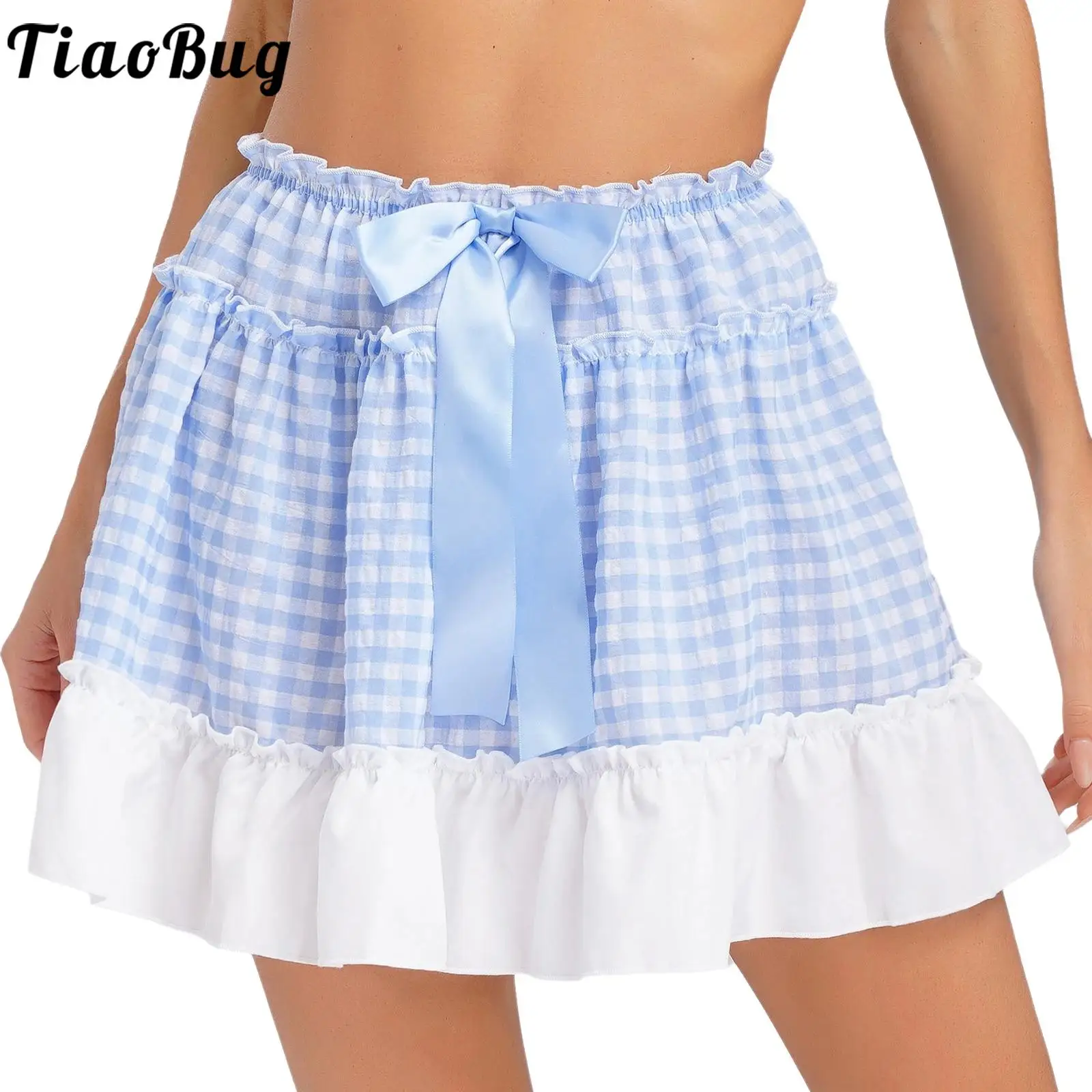 Women Cute Bowknot Plaid Skirts Party Dance Costume Sweet Elastic Waistband Color Block Ruffled Skirts for Party Vacation Beach
Women Cute Bowknot Plaid Skirts Party Dance Costume Sweet Elastic Waistband Color Block Ruffled Skirts for Party Vacation Beach