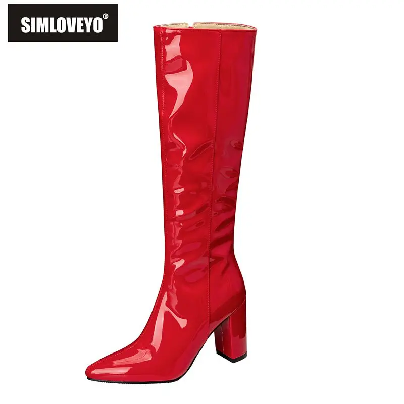 SIMLOVEYO 2025 пикантные женские ботинки с острым носком на блочном каблуке 8,5 см на молнии, большой размер 44 45 46, блестящие сапоги до колена для свиданий и вечеринок
SIMLOVEYO 2025 пикантные женские ботинки с острым носком на блочном каблуке 8,5 см на молнии, большой размер 44 45 46, блестящие сапоги до колена для свиданий и вечеринок