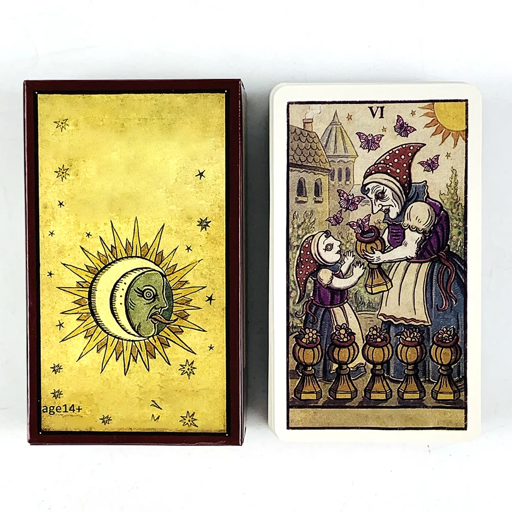 Tarot Cards English Visions Divination Illustrated Edition Borad Playing Games,Party Game Cards For Family and Friends
Tarot Cards English Visions Divination Illustrated Edition Borad Playing Games,Party Game Cards For Family and Friends