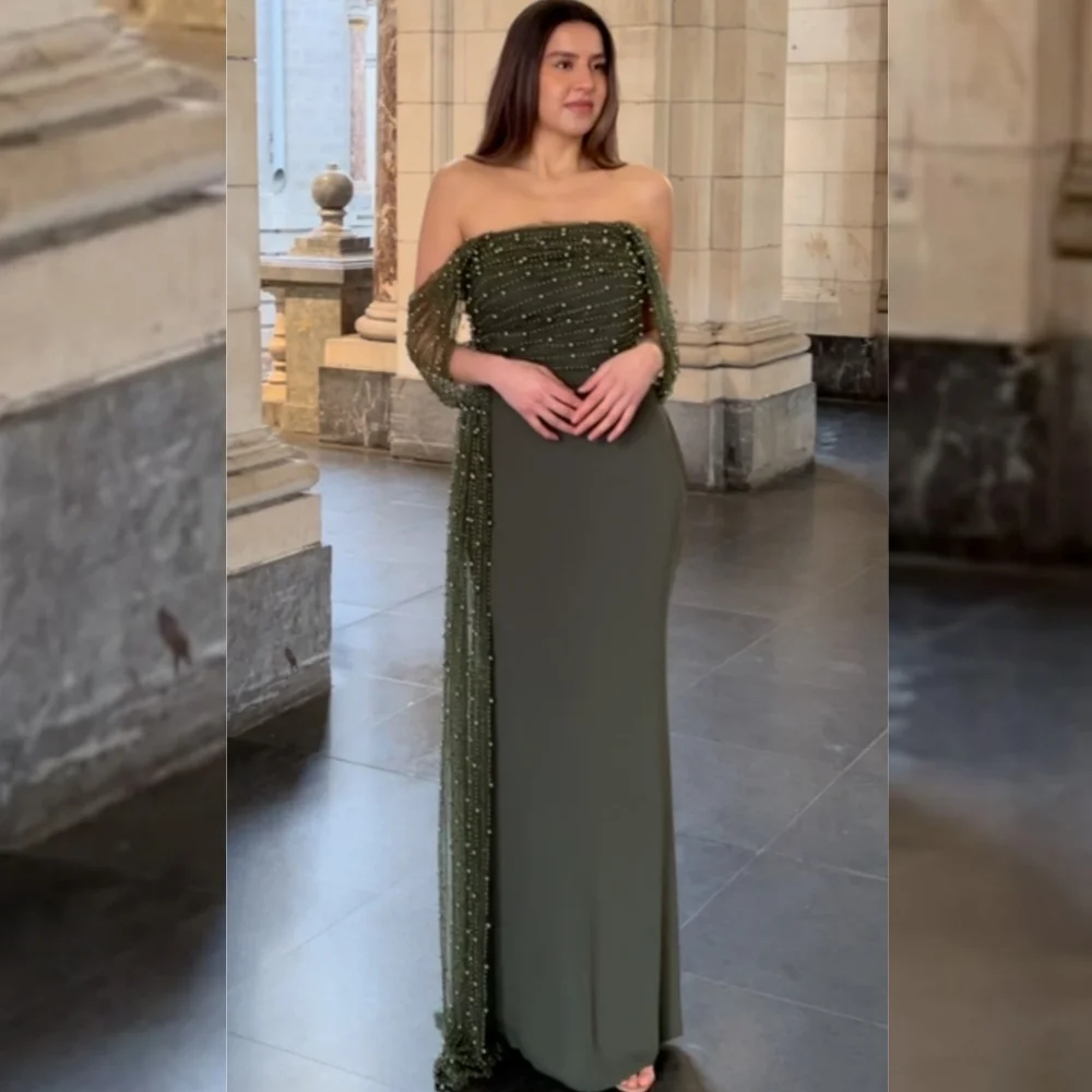 Customized Exquisite Jersey Pleat Sequined Straight Off-the-shoulder Long Dresses Bespoke Occasion Intricate
Customized Exquisite Jersey Pleat Sequined Straight Off-the-shoulder Long Dresses Bespoke Occasion Intricate