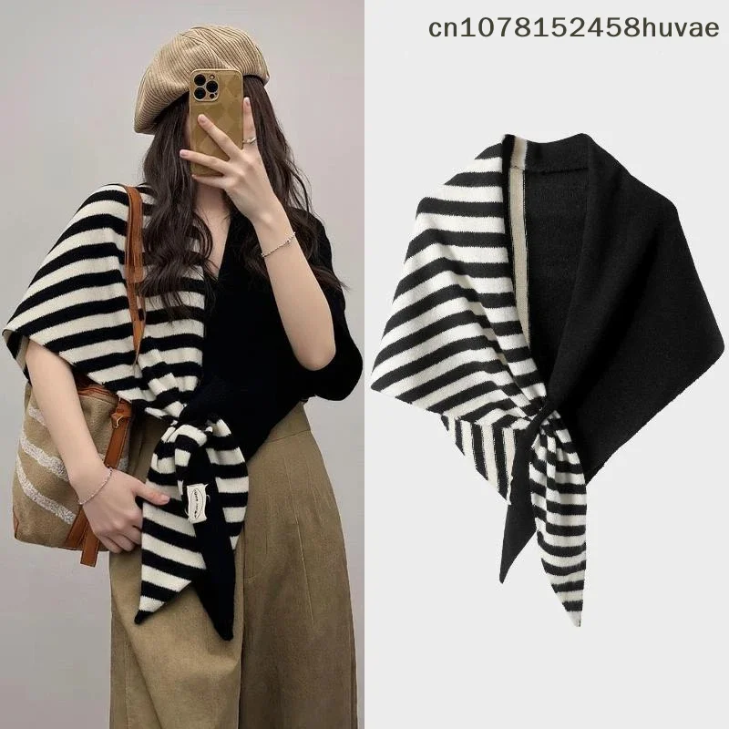 {MAX-66} Color Matching Stripes Scarf For Women Knitted Big Triangular Shawl Winter Versatile Knitted Shawl Warm Scarf
{MAX-66} Color Matching Stripes Scarf For Women Knitted Big Triangular Shawl Winter Versatile Knitted Shawl Warm Scarf