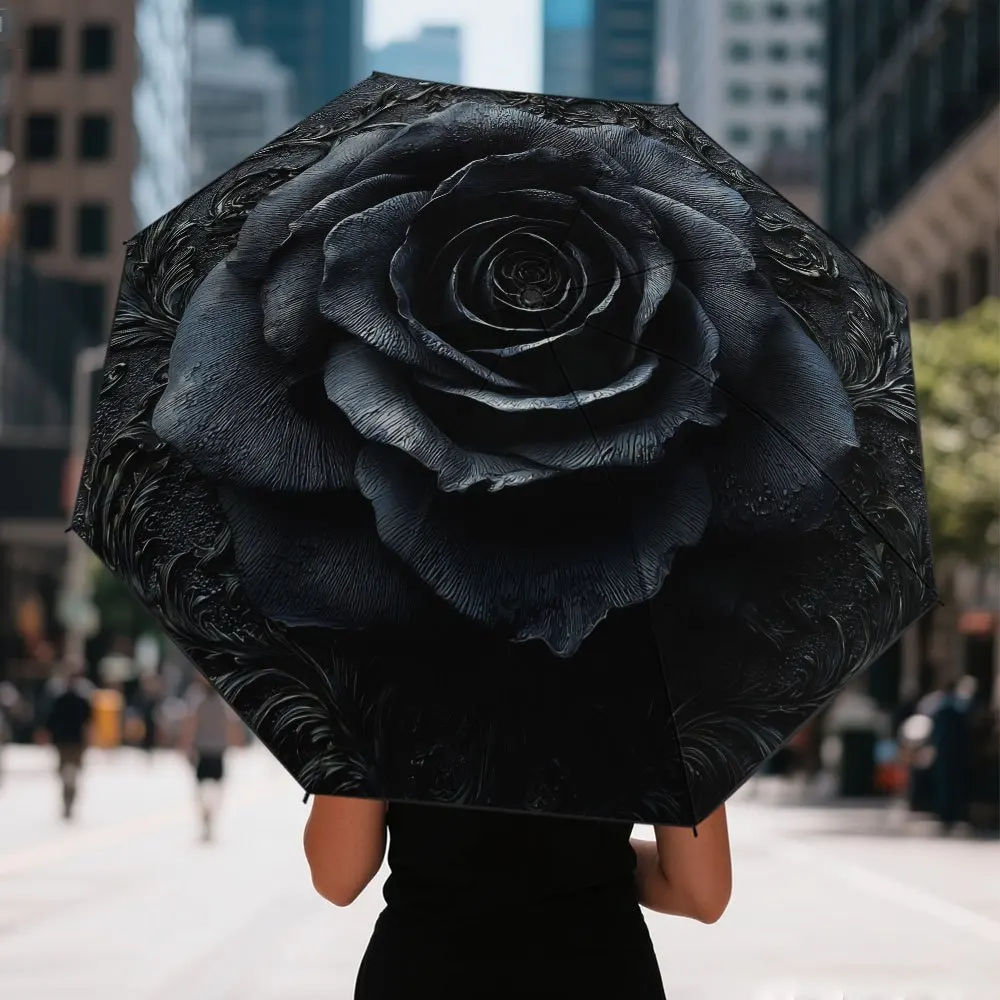 1pc Halloween Dark Rose Decor Design Compact Umbrella - Automatic Folding Parasol, Lightweight 8 Iron Ribs, Plastic Handle, Tr
1pc Halloween Dark Rose Decor Design Compact Umbrella - Automatic Folding Parasol, Lightweight 8 Iron Ribs, Plastic Handle, Tr