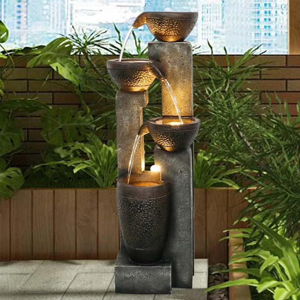 40''H 4-Tier Outdoor Garden Water Fountain Decor, Resin Fountain for Garden, Floor Patio, Deck, Porch, Backyard and Home Art Dec
40''H 4-Tier Outdoor Garden Water Fountain Decor, Resin Fountain for Garden, Floor Patio, Deck, Porch, Backyard and Home Art Dec