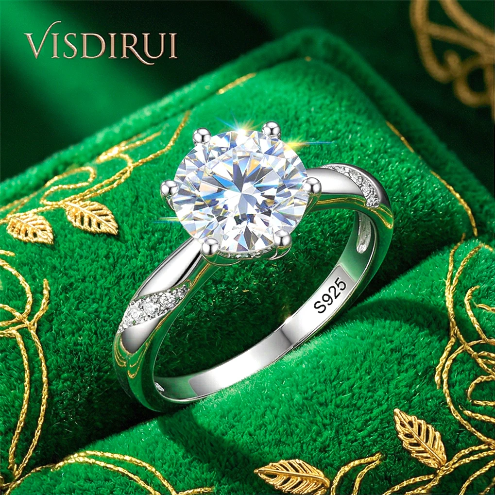 VISDIRUI 0.5-3ct Moissanite Solitaire Ring for Women White Gold Finish D Color VVS1 S925 Sterling Silver Classic Engagement
VISDIRUI 0.5-3ct Moissanite Solitaire Ring for Women White Gold Finish D Color VVS1 S925 Sterling Silver Classic Engagement