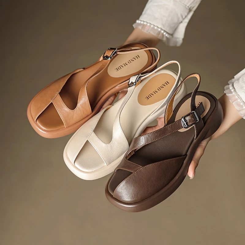 Women's new summer leather cowhide midsole hollow breathable loose buckle thick sole toe Roman shoes fashion sandals
Women's new summer leather cowhide midsole hollow breathable loose buckle thick sole toe Roman shoes fashion sandals